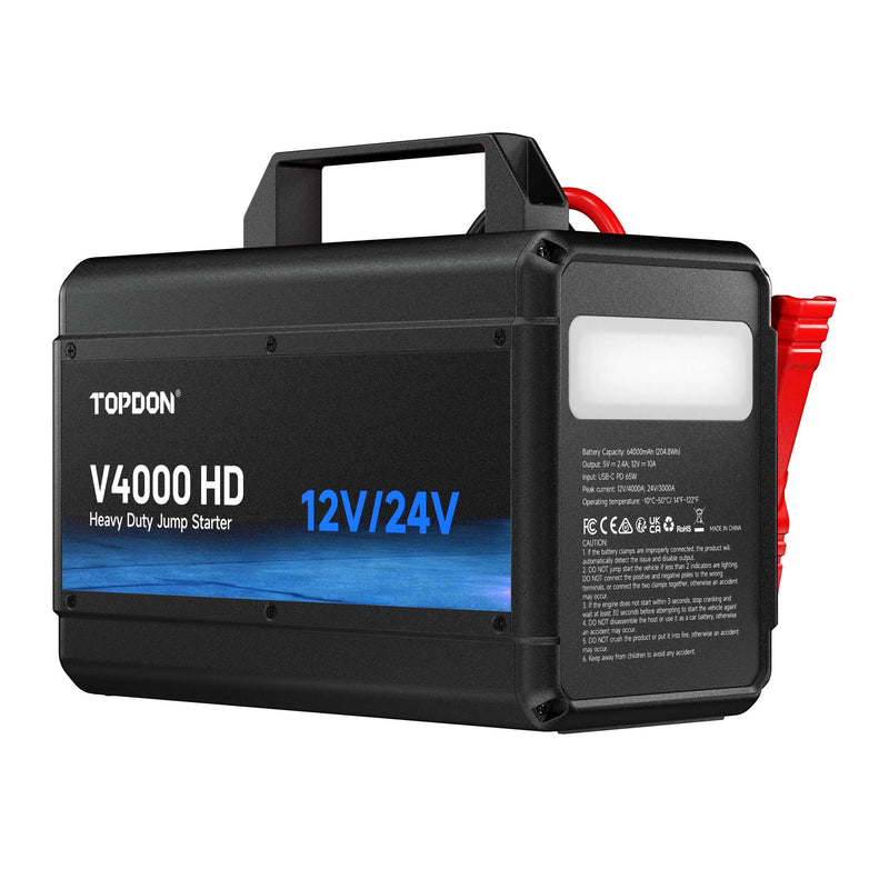 Akkuboosteri ja varavirtalähde Topdon V4000 HD (12/24V)