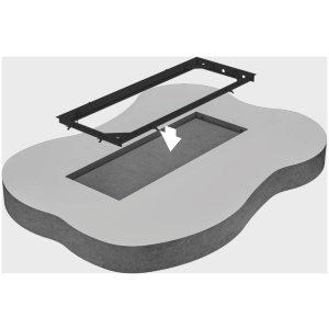 LV8 moottoripyöränostimille maahan asennettava runko tai kehys.