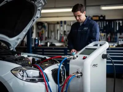 Täysautomaattinen ilmastoinnin huoltolaite korjaamoille